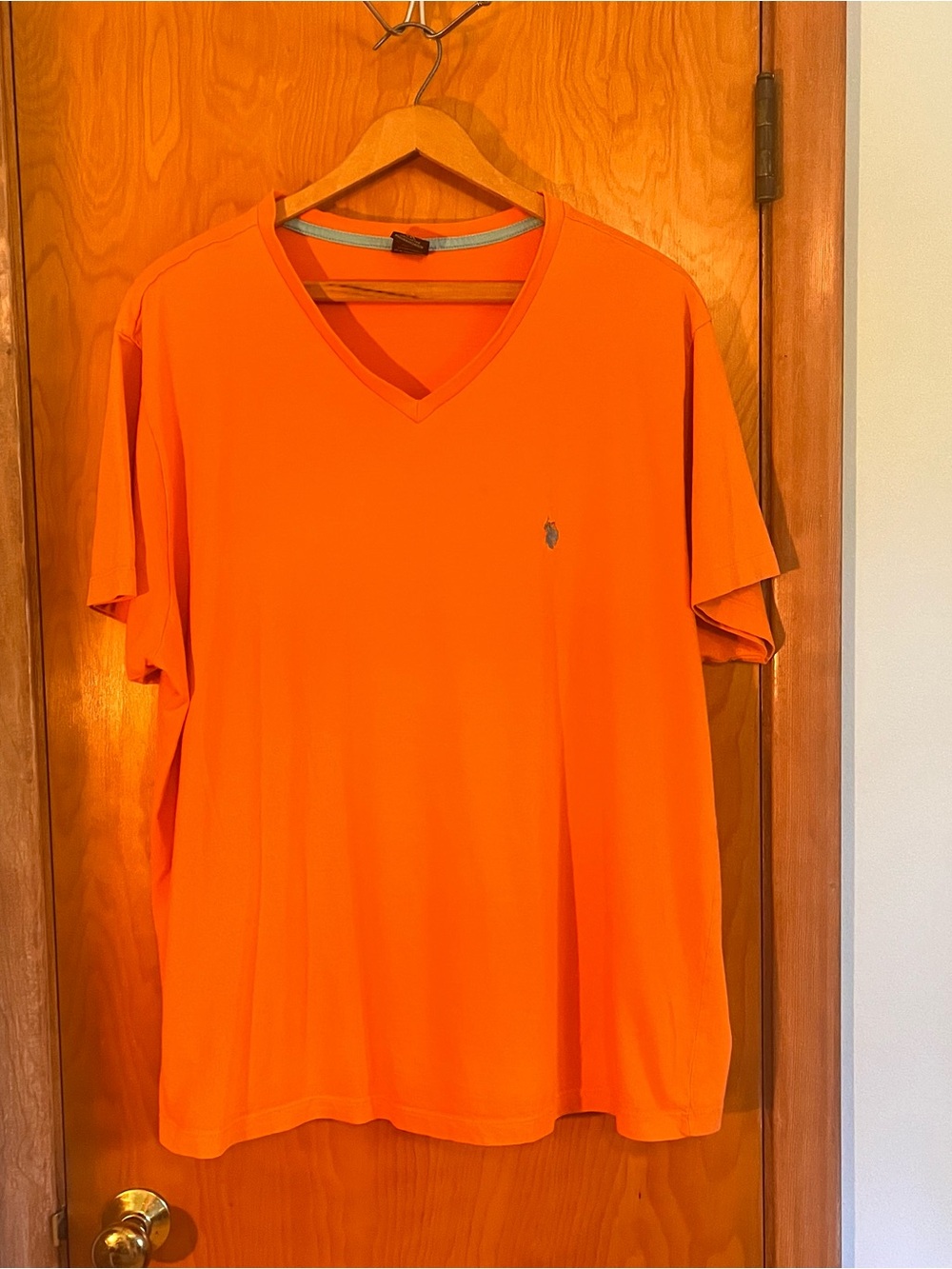 Polo Ralph Lauren Men’s Orange V-Neck T-Shirt Size XL